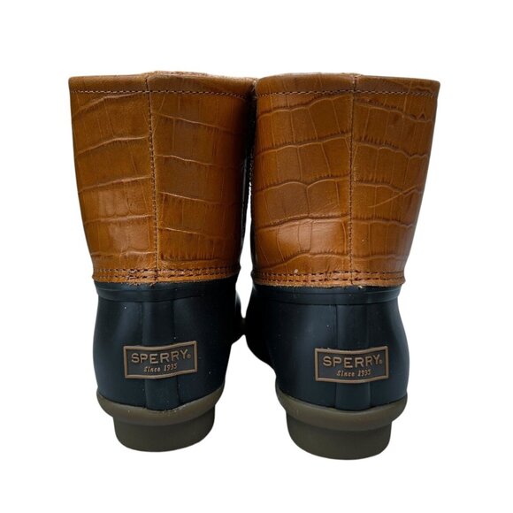 Sperry Top-Sider Saltwater Croc Emboss Tan Duck Boots Women's Sizes 6 - 6.5 M - Picture 5 of 9